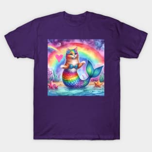 Rainbow Mermaid Kitty T-Shirt